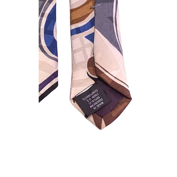 Vintage Surrey Abstract Pattern Silk Men's Tie - Picture 7 of 8